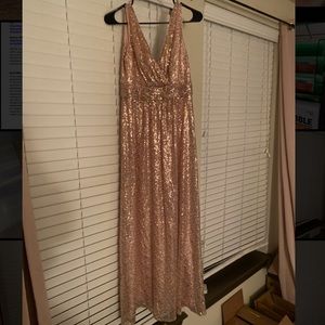 David’s bridal gold sequined bridesmaid dress